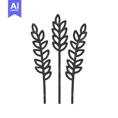 Popular premium asset: Three stalks of wheat represent agriculture growth