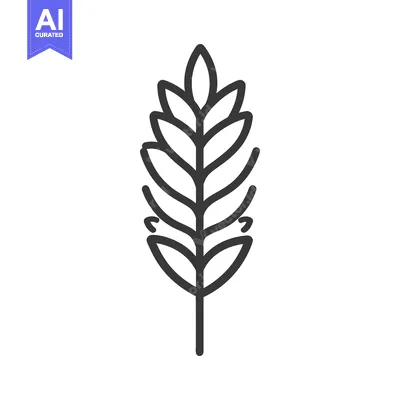 Aset premium populer: Stylized Wheat Plant Graphic Design Element