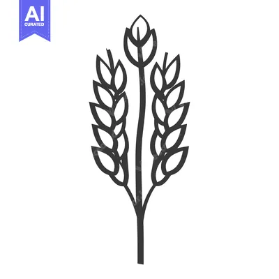Aset desain premium: A stylized graphic illustration of wheat stalks