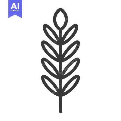 Aset premium populer: Simple Line Drawing of a Sprig of Leaves