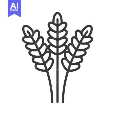 Aset desain premium: Three stylized wheat stalks a simple design