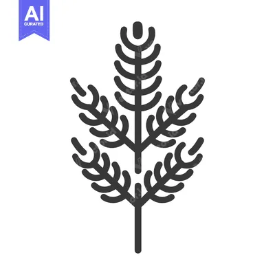 Aset desain premium: Stylized Plant Illustration Showing Branch and Leaves