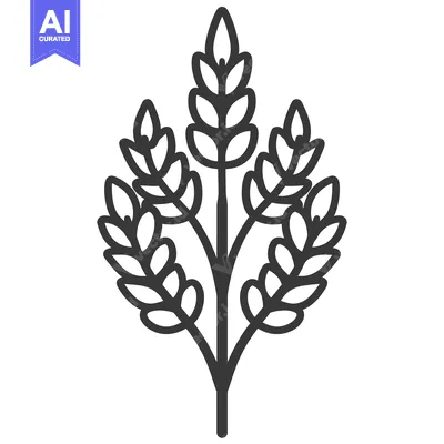 Aset premium populer: Stylized Wheat Stalks Graphic Design Element
