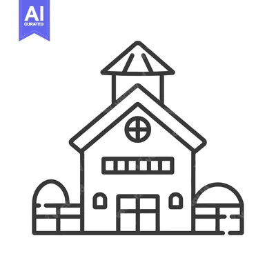 Popular premium asset: Line drawing of a building with attached silos
