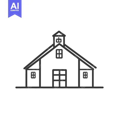 Popular premium asset: Line drawing of a classic barn style building