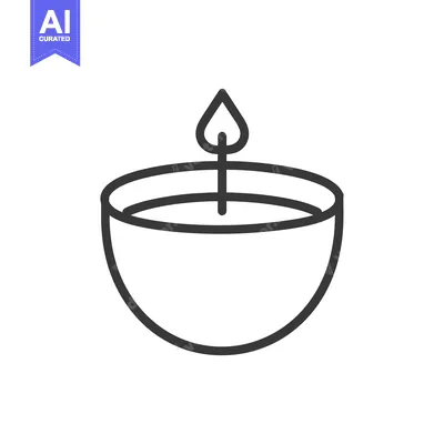Aset premium populer: A simple line drawing of a burning candle