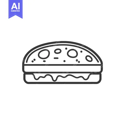 Aset desain premium: Simple graphic depiction of a stacked sandwich or burger