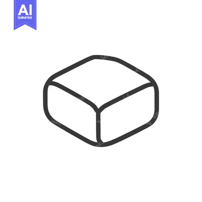 Aset premium populer: A simple stylized three dimensional outline of a cube