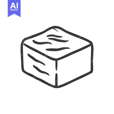 Premium design asset: A simple illustration of a cube shaped food item