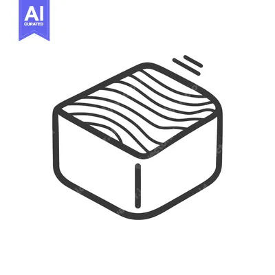 Aset premium populer: An outlined image of a block with wavy lines on top