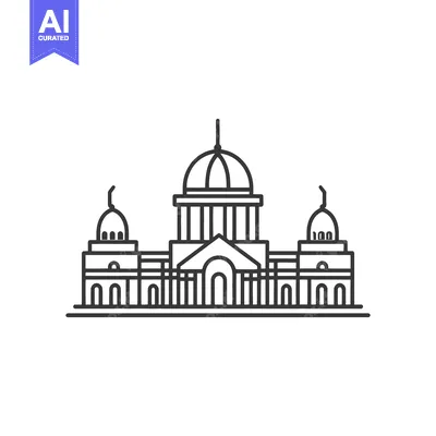 Popular premium asset: A simplified architectural line drawing of a government building