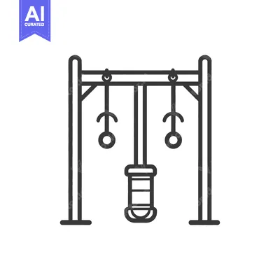 Premium design asset: A simple black and white illustration of playground equipment