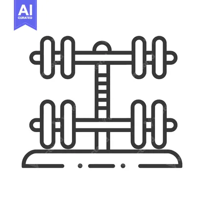 Dumbbells Arranged Neatly on a Weight Rack in Black and White