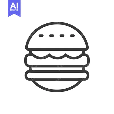 Popular premium asset: A simple black and white image of a hamburger sandwich