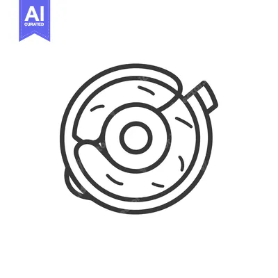 Premium design asset: Simple black and white image depicting a mechanical component design