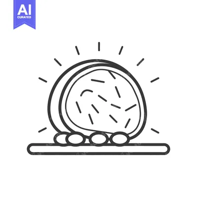 Aset premium populer: The image shows an illustrated bread product on a surface