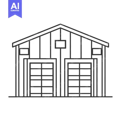 Aset premium populer: A simple vector illustration of a two bay garage
