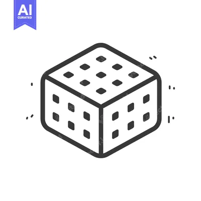 Aset premium populer: A simple black and white outline of a standard six sided die