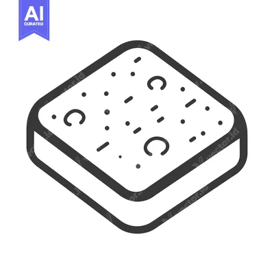 Aset desain premium: A simple isometric illustration of a square shaped cracker