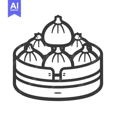 Popular premium asset: A graphic image displaying a bamboo steamer full of dumplings