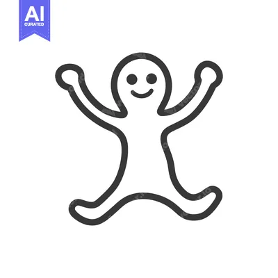 Popular premium asset: A simple outline image of a happy human shaped figure