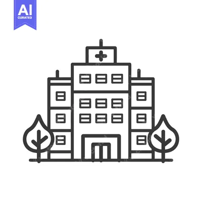 Aset desain premium: Simple vector illustration representing a building used for healthcare