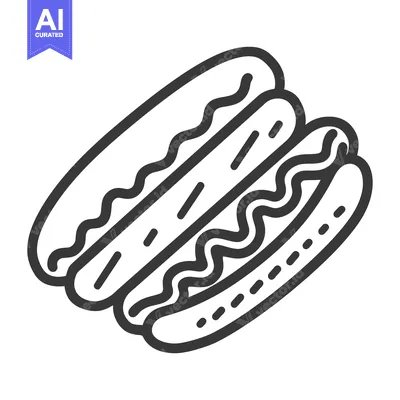 Aset desain premium: Three cooked hot dogs in their respective long buns