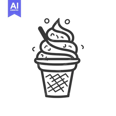 Popular premium asset: A delicious soft serve ice cream cone drawing illustration