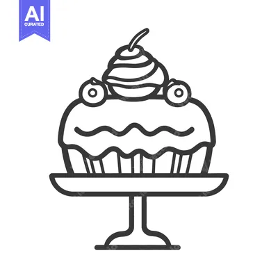 Aset desain premium: A delicious dessert cake with cherries on a decorative cake stand
