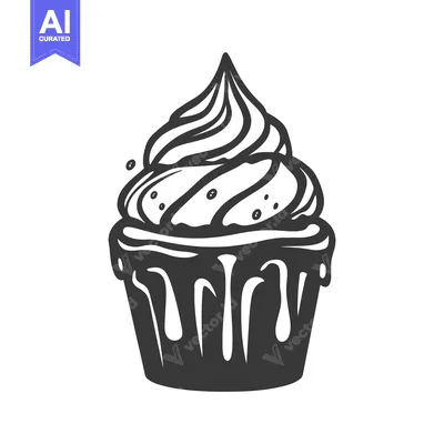 Popular premium asset: Delicious looking cupcake with swirled frosting and chocolate topping
