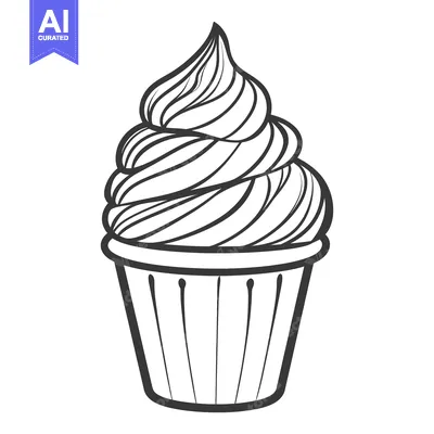 Popular premium asset: A detailed illustration of a delicious dessert cupcake on white backgr