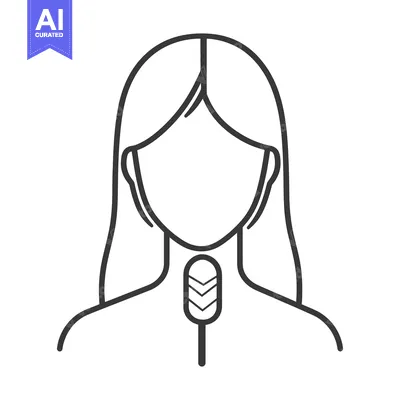 Aset premium populer: A faceless figure with microphone icon on the neck