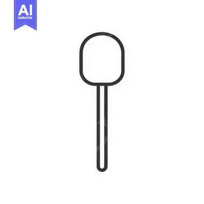 Aset premium populer: A simple black and white line drawing of a spatula
