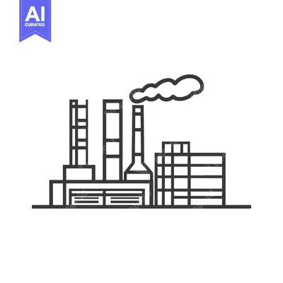 An industrial facility with multiple stacks emitting smoke into air