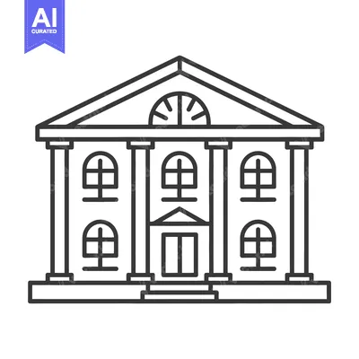 Popular premium asset: Simple Vector Illustration Of A Large Building With Pillars