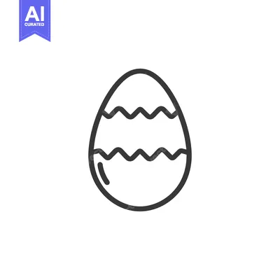 Aset premium populer: An illustrated line art image of an decorated egg