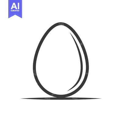 Premium design asset: Simple monochrome illustration of a stylized ovular egg shape