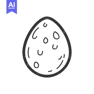Popular premium asset: A simple black and white cartoon image of an egg shape