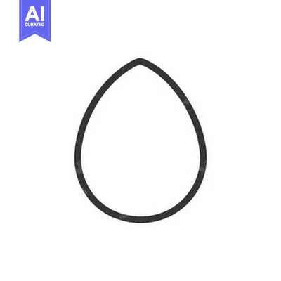A simple outlined teardrop shape drawn with a dark line