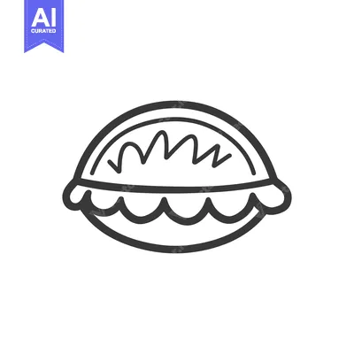 Premium design asset: A simple hand drawn illustration of a tasty dessert pie