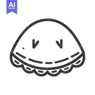 Premium design asset: A simple cartoon drawing of a stylized pie or pastry