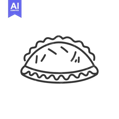 Popular premium asset: A simple line drawing of a delicious savory pastry