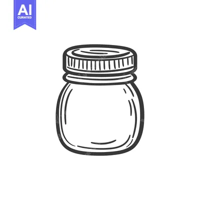 Aset desain premium: A Small Empty Glass Jar With a Screw On Lid