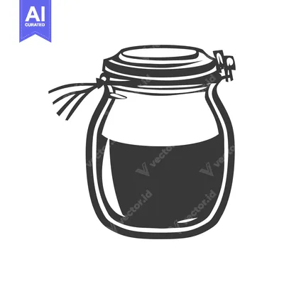 A glass jar filled with dark liquid and a decorative lid
