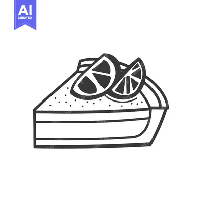 Premium design asset: A delicious looking slice of pie decorated with citrus fruit slices