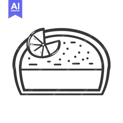 Premium design asset: A delicious serving of layered cake garnished with citrus fruit slice