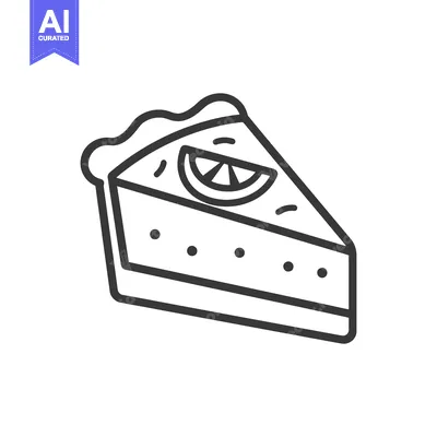 Aset desain premium: A Single Slice of Pie Decorated with a Citrus Garnish