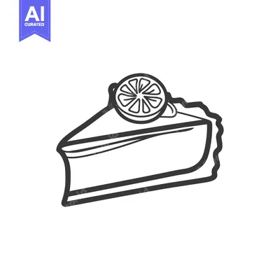 Aset desain premium: A single slice of cheesecake with a lemon garnish