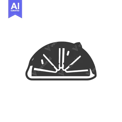 A graphic illustration of a protective work helmet in grey