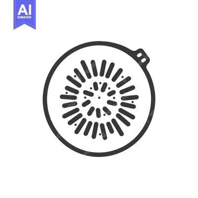 Aset premium populer: A stylized outline of a sliced fruit or vegetable illustration